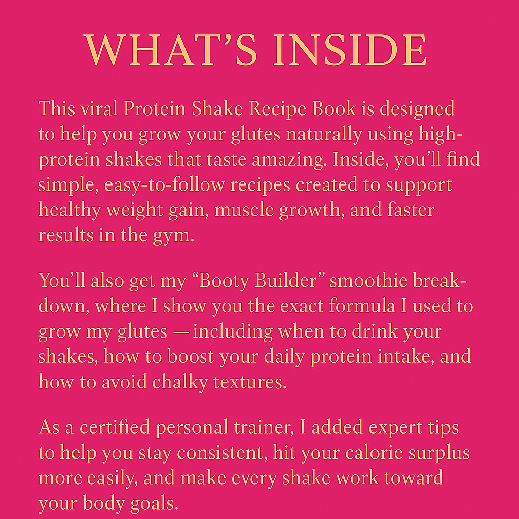 PROTEIN SHAKE RECIPES — INSTANT DOWNLOAD